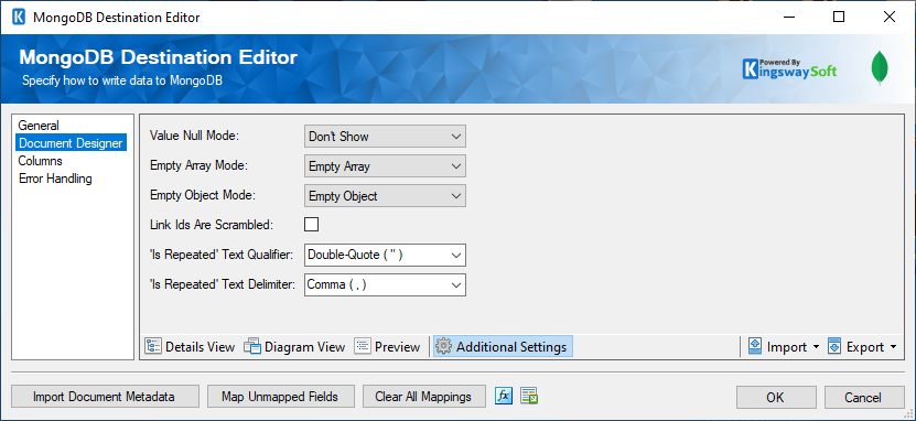 MongoDB Destination - Additional Settings.png